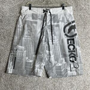 Ecko Unltd Lined Shorts‎ Large White Building City AOP